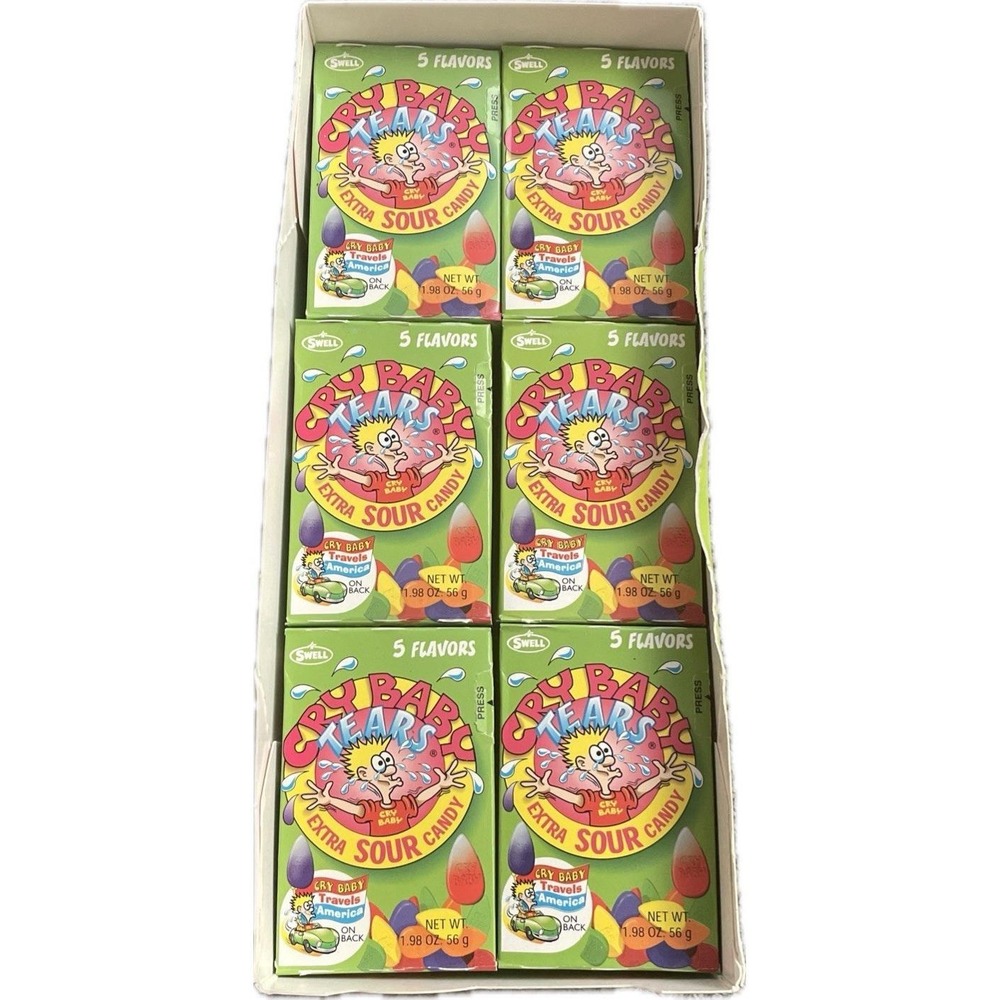 Cry Baby Tears Extra Sour Candy, Five Flavors, 1.98-ounce Boxes (Pack of 18) - Picture 2 of 5